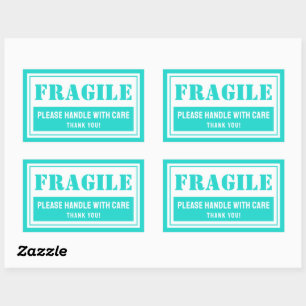 Sticker Rectangulaire Poignée fragile avec soin Mailing et emballage