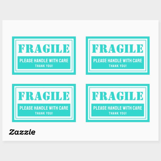 Sticker Rectangulaire Poignée fragile avec soin Mailing et emballage (Feuille)