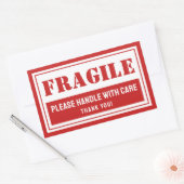 Sticker Rectangulaire Poignée fragile avec soin Mailing et emballage (Enveloppe)