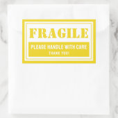 Sticker Rectangulaire Poignée fragile avec soin Mailing et emballage (Sac)