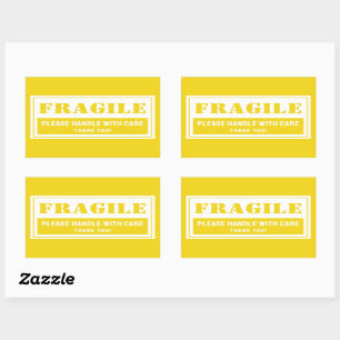 Sticker Rectangulaire Poignée fragile avec soin Mailing et emballage