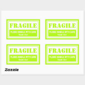 Sticker Rectangulaire Poignée fragile avec soin Mailing et emballage (Feuille)