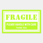 Sticker Rectangulaire Poignée fragile avec soin Mailing et emballage (Devant)