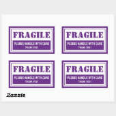 Sticker Rectangulaire Poignée fragile avec soin Mailing et emballage (Feuille)