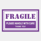 Sticker Rectangulaire Poignée fragile avec soin Mailing et emballage (Devant)