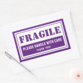 Sticker Rectangulaire Poignée fragile avec soin Mailing et emballage (Enveloppe)