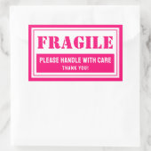 Sticker Rectangulaire Poignée fragile avec soin Mailing et emballage (Sac)