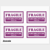 Sticker Rectangulaire Poignée fragile avec soin Mailing et emballage (Feuille)