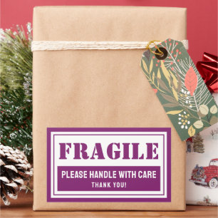 Sticker Rectangulaire Poignée fragile avec soin Mailing et emballage