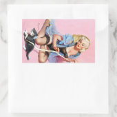 Sticker Rectangulaire Poignée Kitty vers le haut (Sac)