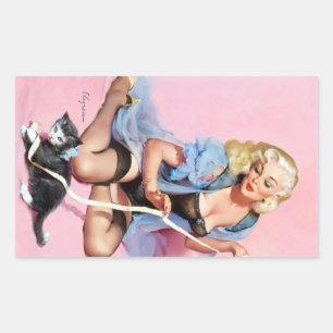 Sticker Rectangulaire Poignée Kitty vers le haut