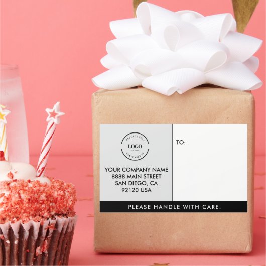 Sticker Rectangulaire Poignée modèle simple pour logo Business avec soin (Fête)