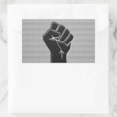 Sticker Rectangulaire Poing de solidarité en fibre de carbone (Sac)