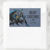Sticker Rectangulaire Poings Batman | Joyeux Noël (Sac)