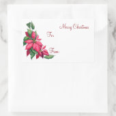 Sticker Rectangulaire Poinsettias - Balises cadeaux (Sac)