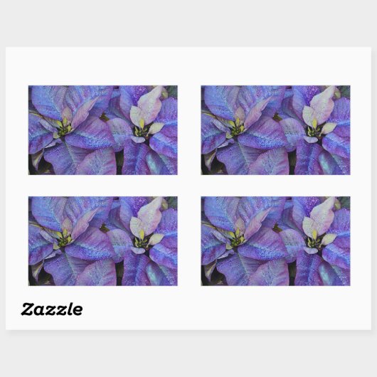 Sticker Rectangulaire Pointe de Noël pourpre (Feuille)