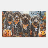Sticker Rectangulaire Pointeur à poils durs Griffon Halloween Éffrayant (Devant)