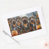 Sticker Rectangulaire Pointeur à poils durs Griffon Halloween Éffrayant (Enveloppe)