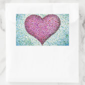 Sticker Rectangulaire Pointillisme du coeur rose moderne (Sac)