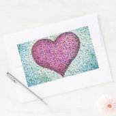Sticker Rectangulaire Pointillisme du coeur rose moderne (Enveloppe)