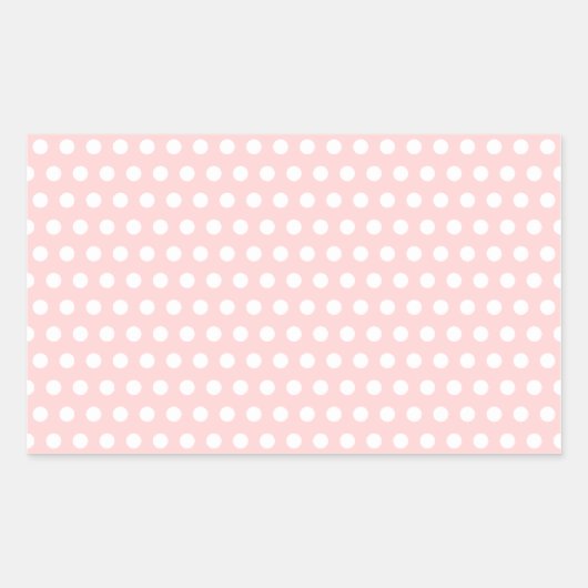 Sticker Rectangulaire Points blancs sur rose pâle (Devant)