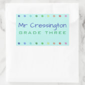 Sticker Rectangulaire Points colorés de l'enseignant (Sac)