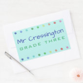 Sticker Rectangulaire Points colorés de l'enseignant (Enveloppe)