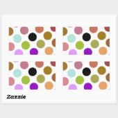 Sticker Rectangulaire Points colorés marron et vert (Feuille)