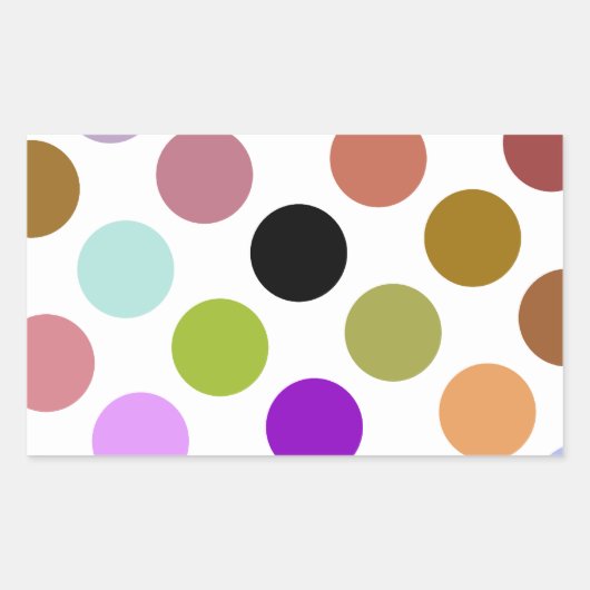 Sticker Rectangulaire Points colorés marron et vert (Devant)