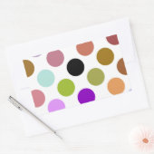 Sticker Rectangulaire Points colorés marron et vert (Enveloppe)