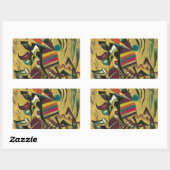 Sticker Rectangulaire Points de Kandinsky Toile Peinture Abstraite (Feuille)