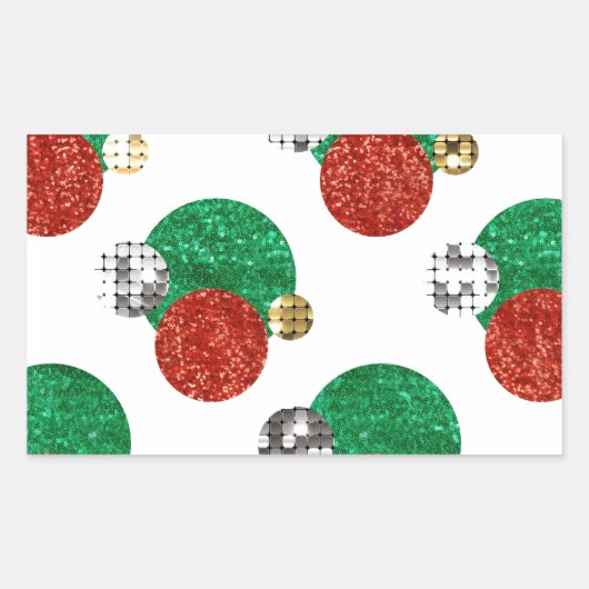 Sticker Rectangulaire points de noël séquentiel (Devant)