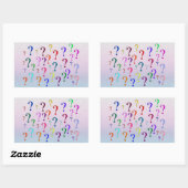 Sticker Rectangulaire Points d'interrogation arc-en-ciel (Feuille)