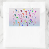 Sticker Rectangulaire Points d'interrogation arc-en-ciel (Sac)