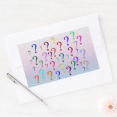 Sticker Rectangulaire Points d'interrogation arc-en-ciel (Enveloppe)