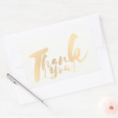 Sticker Rectangulaire Points Merci de calligraphie or sur Faux Blanc Foi (Enveloppe)