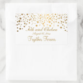 Sticker Rectangulaire Points Or du jour du mariage | Personnaliser (Sac)