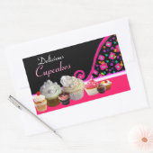 Sticker Rectangulaire POINTS roses DE LA FÊTE D'ANNIVERSAIRE (Enveloppe)