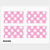 Sticker Rectangulaire Points roses et blancs (Feuille)