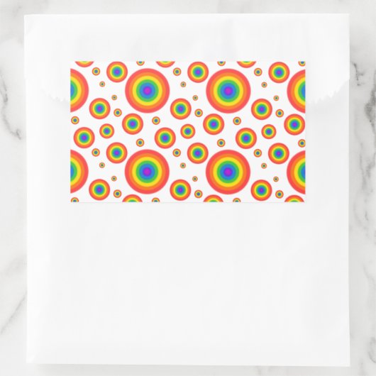 Sticker Rectangulaire Pois arc-en-ciel (Sac)