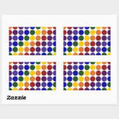 Sticker Rectangulaire Pois arc-en-ciel en blanc (Feuille)