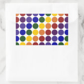 Sticker Rectangulaire Pois arc-en-ciel en blanc (Sac)