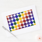 Sticker Rectangulaire Pois arc-en-ciel en blanc (Enveloppe)