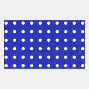 Sticker Rectangulaire pois blancs sur bleu