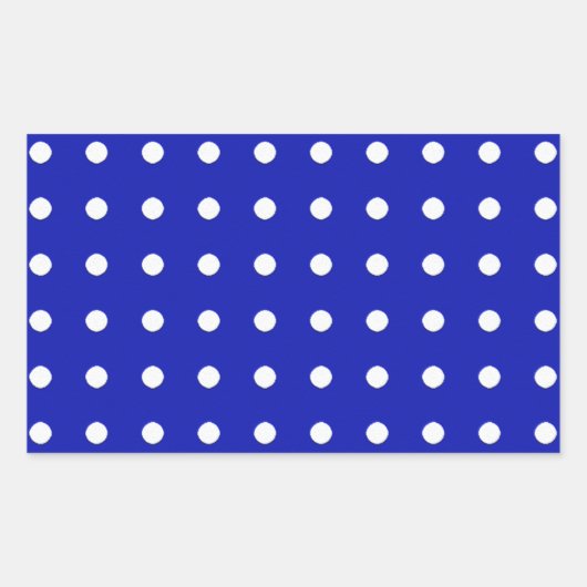 Sticker Rectangulaire pois blancs sur bleu (Devant)