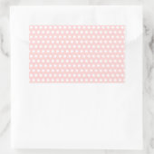 Sticker Rectangulaire Pois blancs sur rose pâle (Sac)