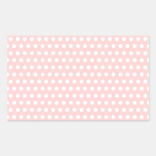 Sticker Rectangulaire Pois blancs sur rose pâle