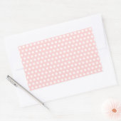 Sticker Rectangulaire Pois blancs sur rose pâle (Enveloppe)