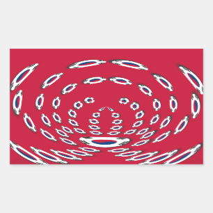 Sticker Rectangulaire Pois du drapeau sud-coréen : une torsion florale