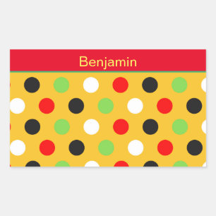 Sticker Rectangulaire Pois mignons